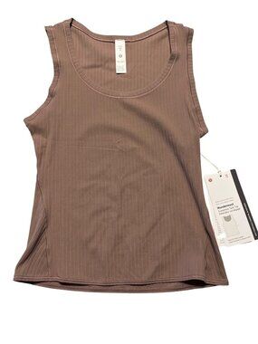 Lululemon Wundermost Ribbed Nulu Scoop-Neck Tank Top XS Ashen Rose Ultra-Soft NW